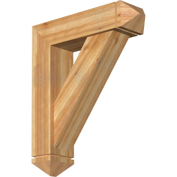 Ekena Millwork Traditional Arts and Crafts Rough Sawn Bracket w/ Offset Brace, Western Red Cedar, 8"W x 30"D x 36"H BKT0806X30X36TRA03RWR - main